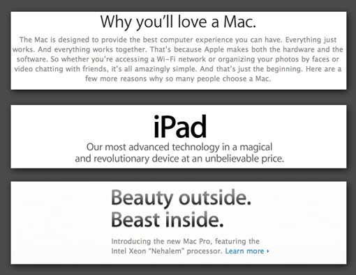 confident headlines examples apple